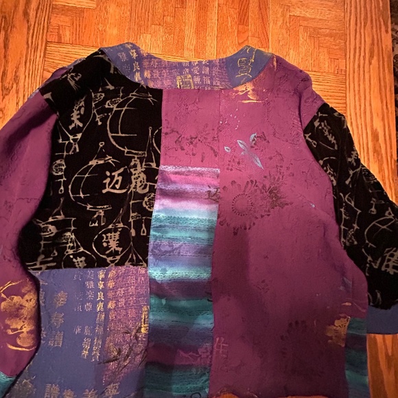 Chico’s women’s silk and velvet kimono jacket. . Size 2 (women’s medium).mint - Picture 4 of 13